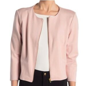 Philosophy Woman Ponte Zip Jacet Elegant Light Pink Women's Jacket Size Small